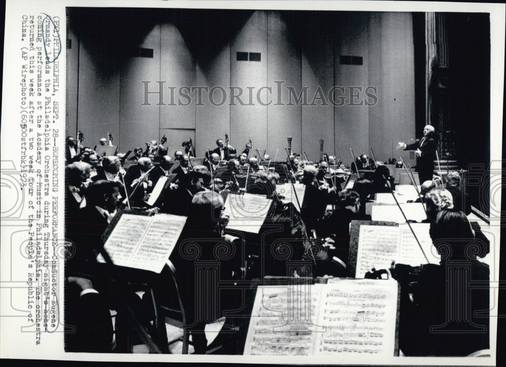 1973 Conductor Eugene Ormandy leads the Philadelphia Orchestra - Historic Images