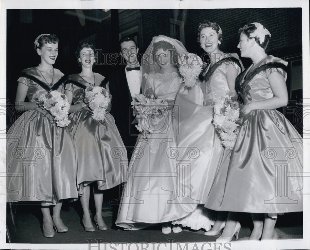 1956 A group shot from a wedding - Historic Images