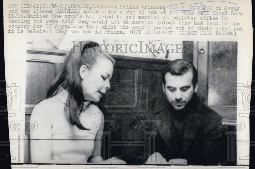 1967 Italian Princess Maria Beatrice & her fiance Maurizio Arena - Historic Images