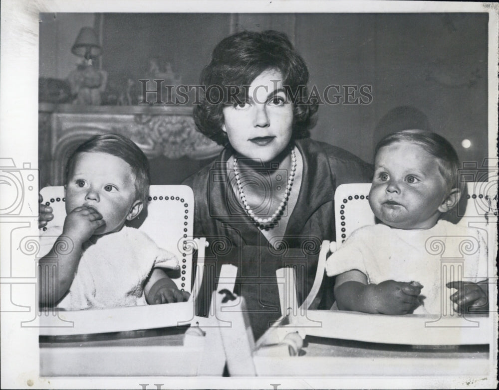 1959 Press Photo Twin sons Michel &amp; Dimitri of Italian Princess Maria Pia - Historic Images