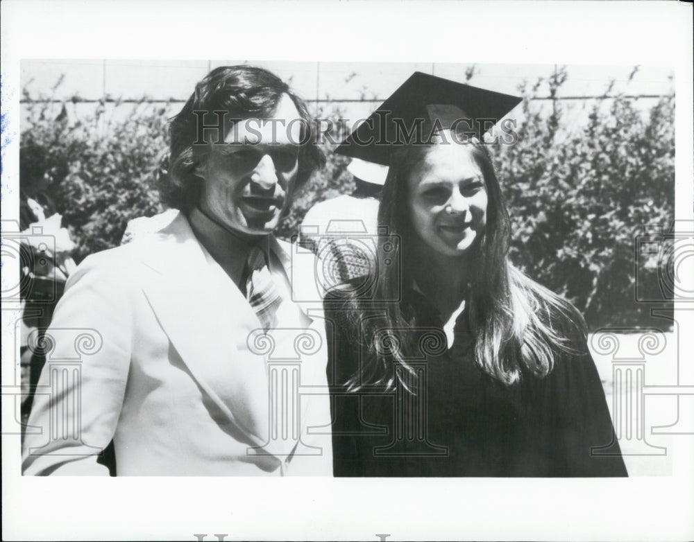 1979 Press Photo Hugh Hefner Daughter Christie Graduation - Historic Images