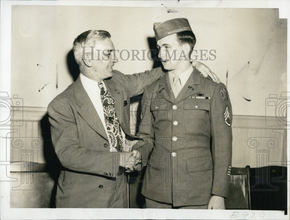 1947 Leo Mallard Congratulates his son, Edwin, a County Council - Historic Images