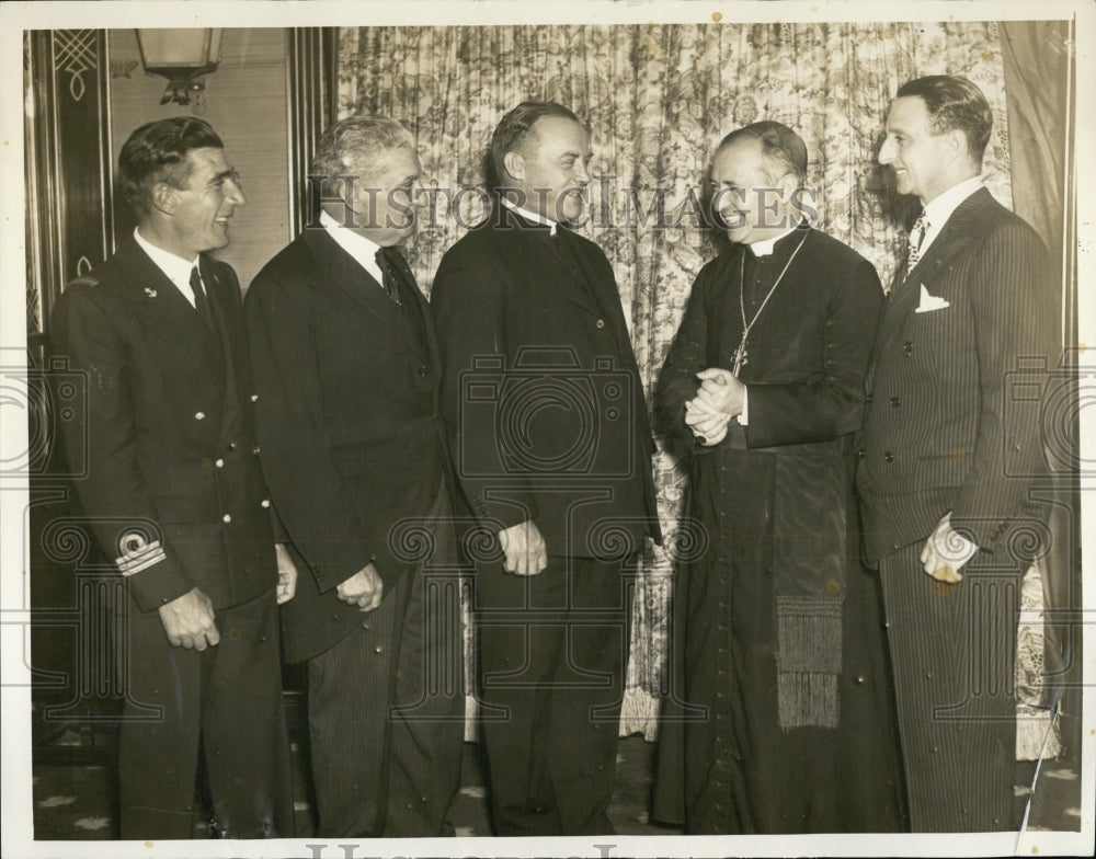 1936 Portugese Cardinal Cerejeira aboard Vulcania Capt Wm Lazzari - Historic Images