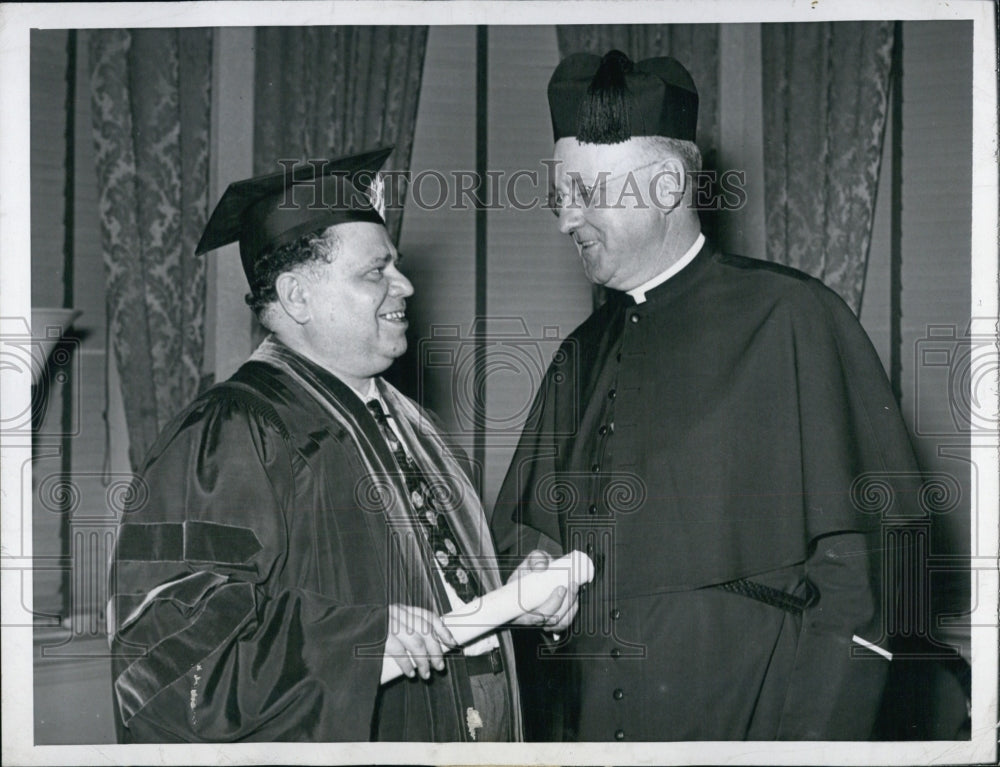 1946 Press Photo George E. Sokolsky, noted columnist receiving honorary degree - Historic Images