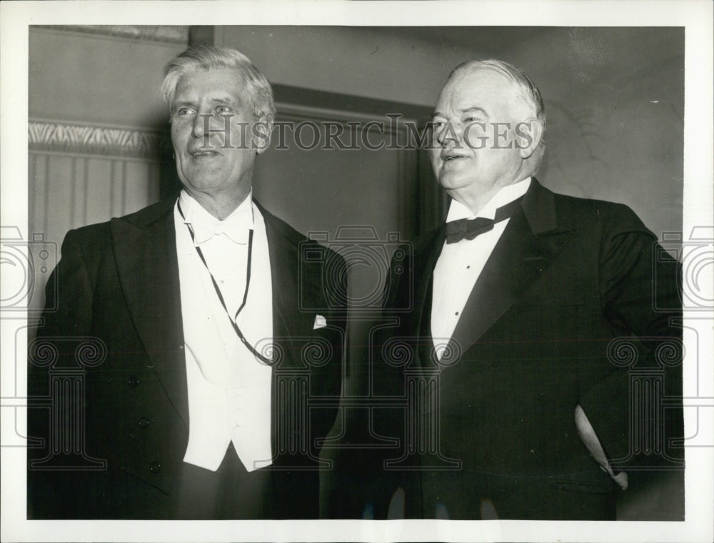 1939 Press Photo Ex-Pres. Herbert Hoover, John Davies Republican Club Pres. - Historic Images