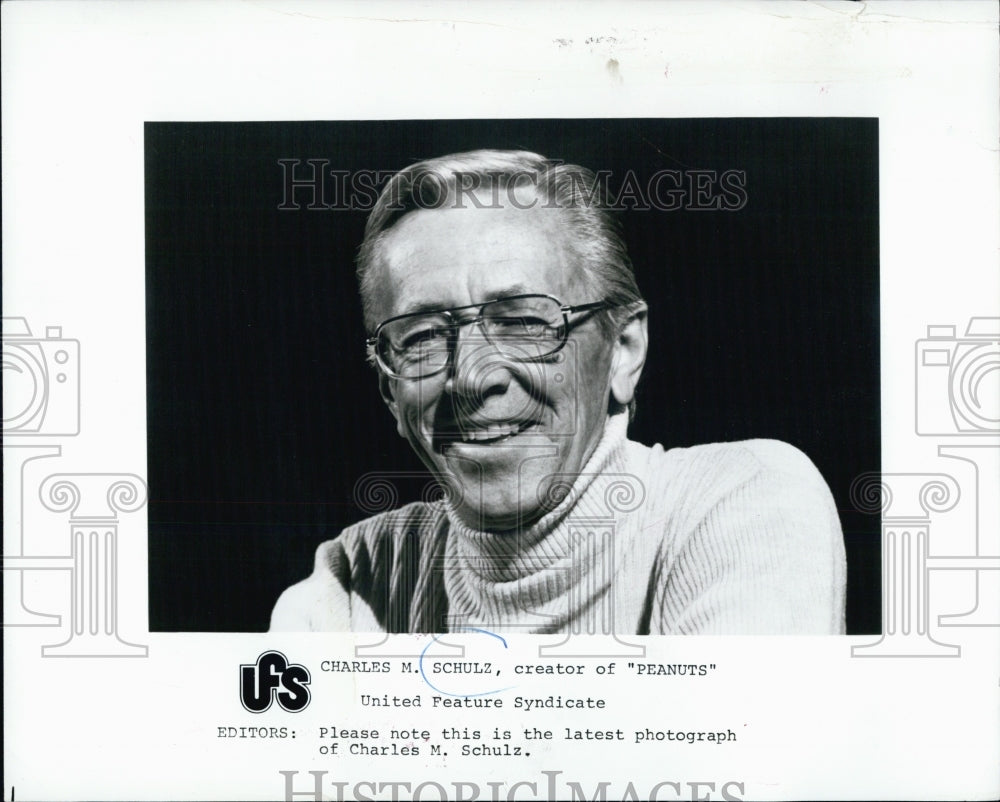 Press Photo Charles M. Schulz Creator "Peanuts" United Feature Syndicate - Historic Images