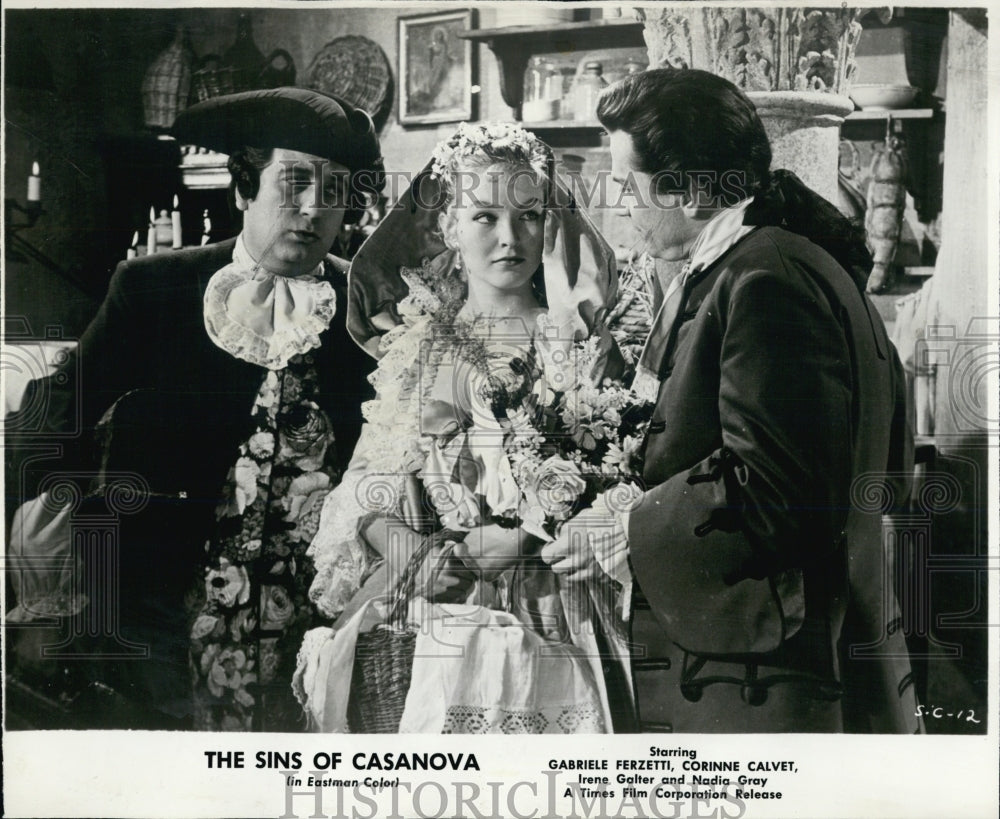 1957 Giacomo Furia Marina Vlady Gabriele Feerzetti "Sins Casanova" - Historic Images