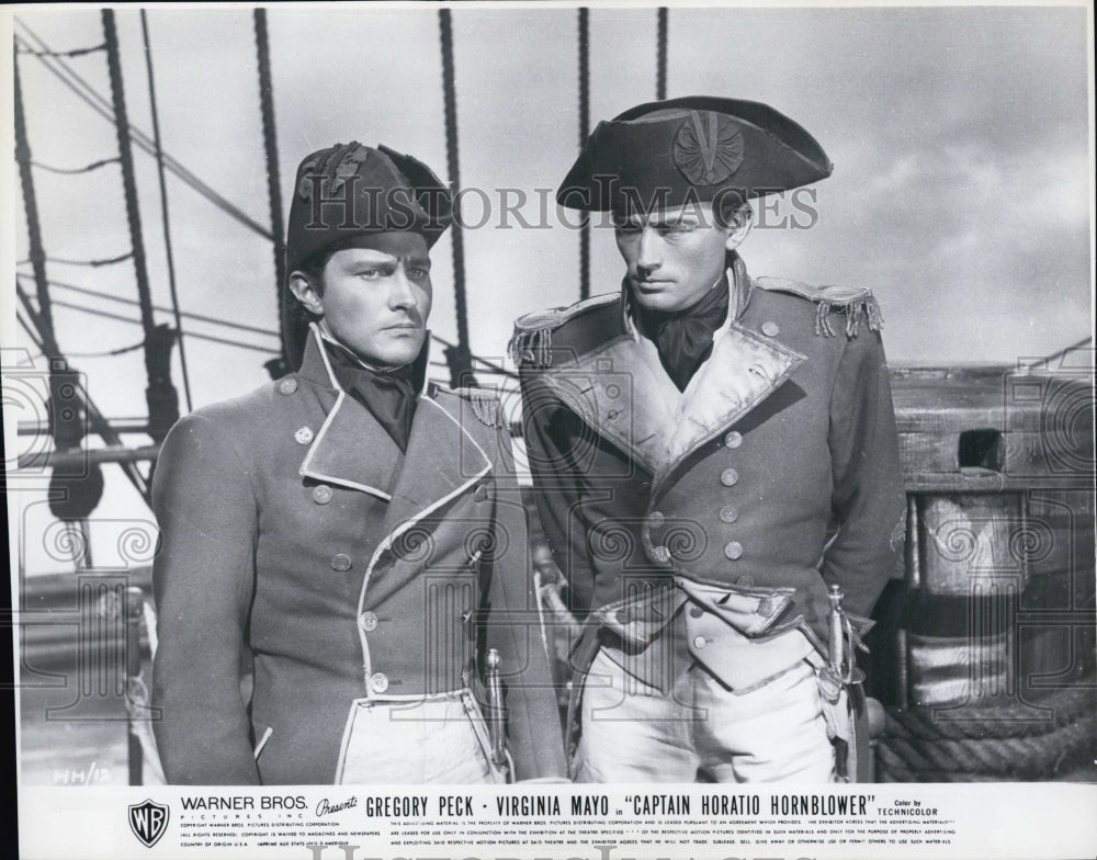 1951 Film Captain Horatio Hornblower Terence Morgan Gregory Peck - Historic Images