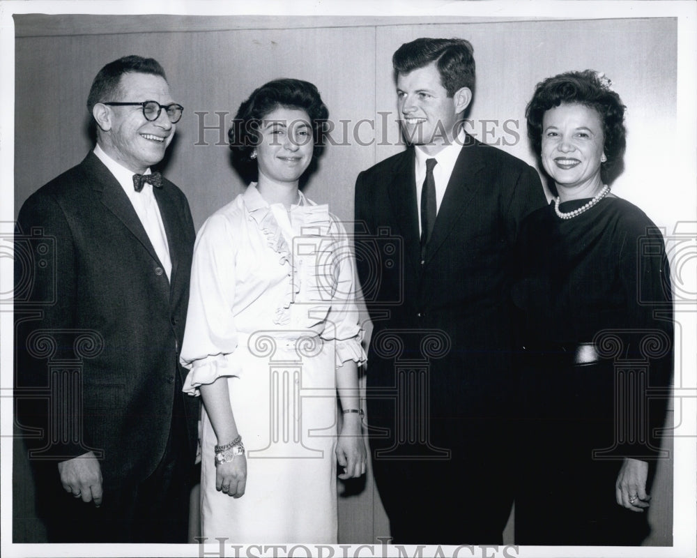 1961 Press Photo Dr. Sidney Lee,Gilda Singer, Edward Kennedy & Mrs. Cahners - Historic Images
