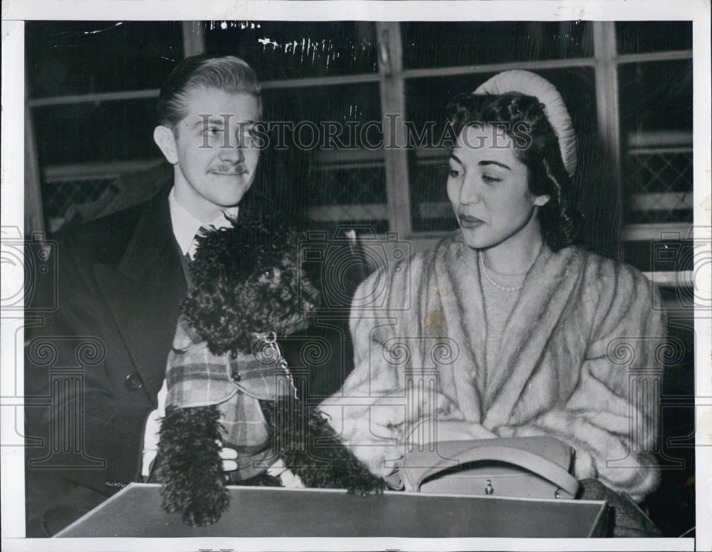 1950 Princess Fatima of Iran and hubby John Hillner - Historic Images