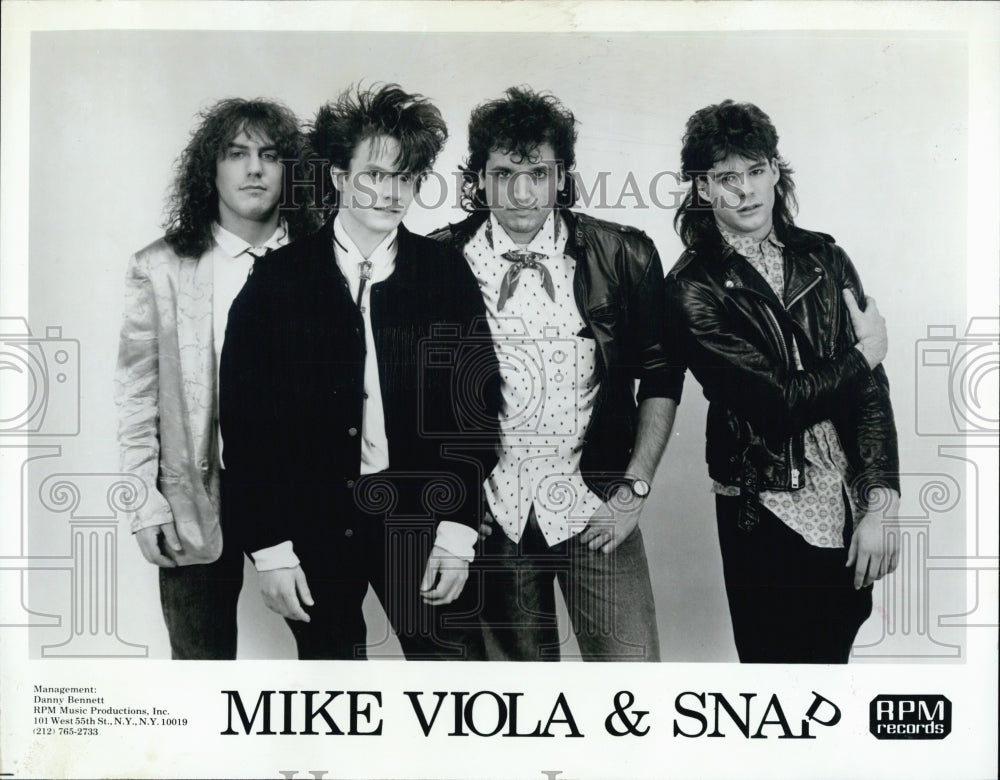 1987 Press Photo Mike Viola &amp; Snap Band - Historic Images