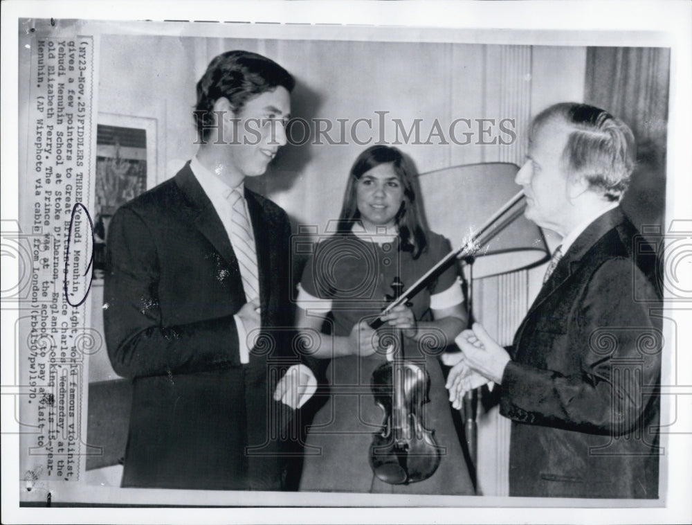 1970 Yehudi Menuhin World Famous Violinist advice to Prince Charles - Historic Images