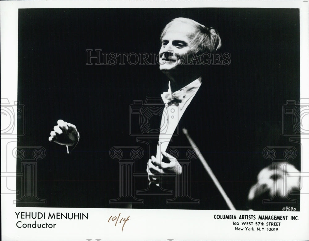 Press Photo Yehudi Menuhin Conductor - Historic Images