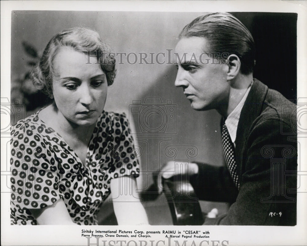 1949 Press Photo Orane Demazis and Andre Fouche star in &quot;Cesar&quot; - RSG82109 - Historic Images