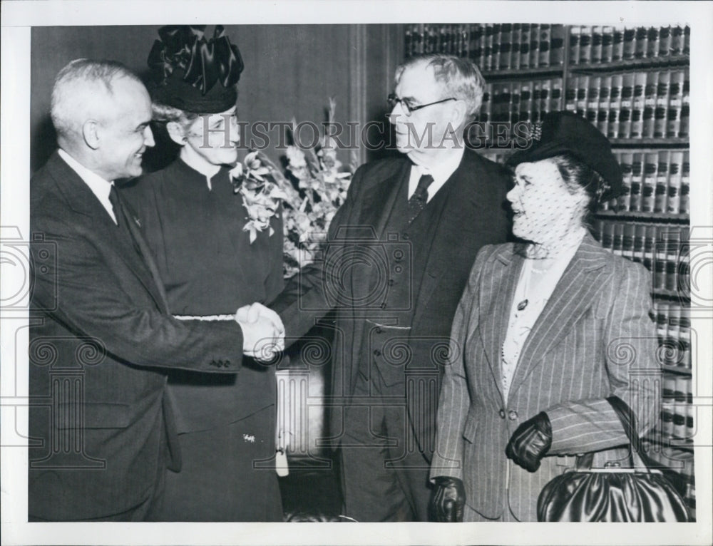 1945 Justice & Mrs Harold Burton, Chief Justice & Mrs Harlan F Stone - Historic Images