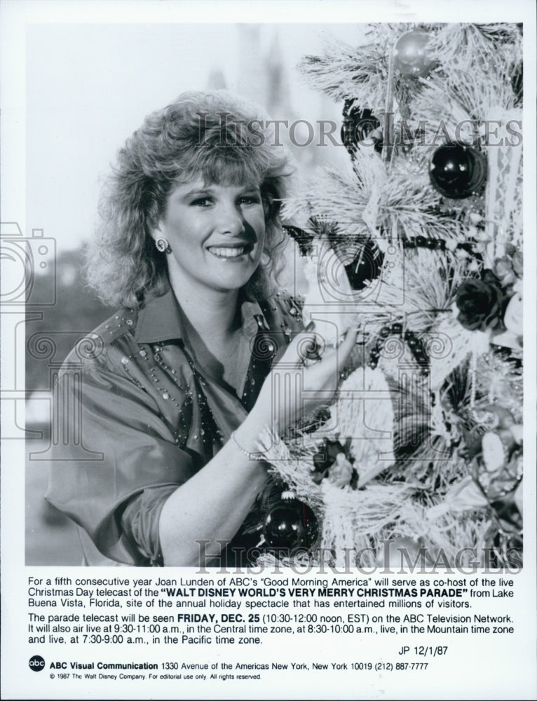 1987 Press Photo Joan Lunden Hosts &quot;Walt Disney World&#39;s Very Merry Christmas&quot; - Historic Images