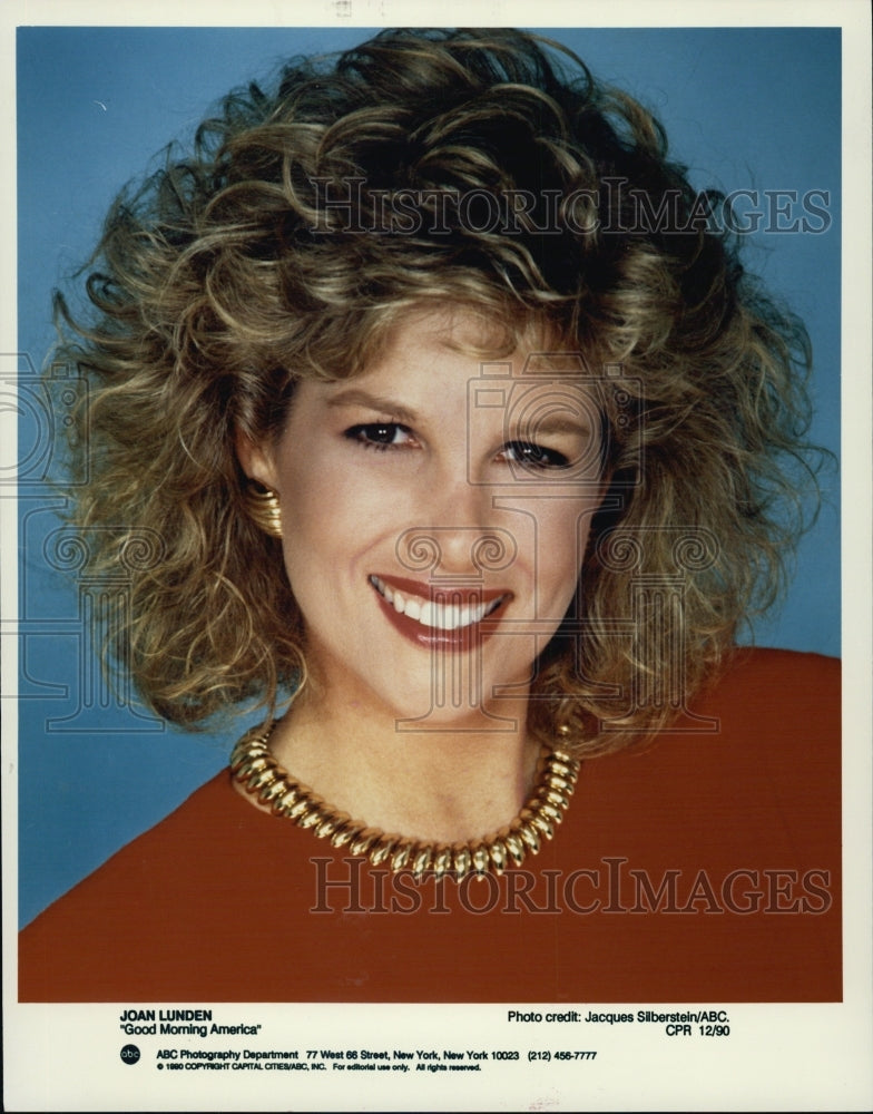 1990 Press Photo Joan Lunden, reporter on &quot;Good Morning America&quot; - Historic Images