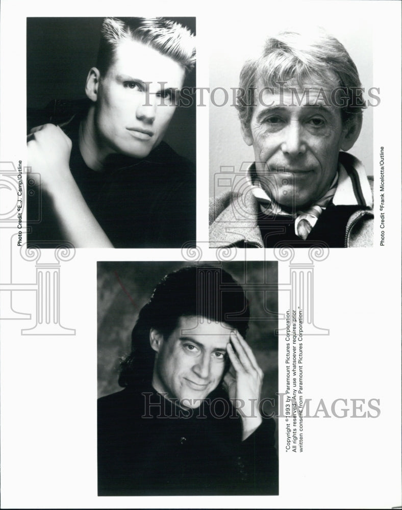 1993 Press Photo Dolph Lundren, Peter O'Toole & Richard Lewis. - Historic Images