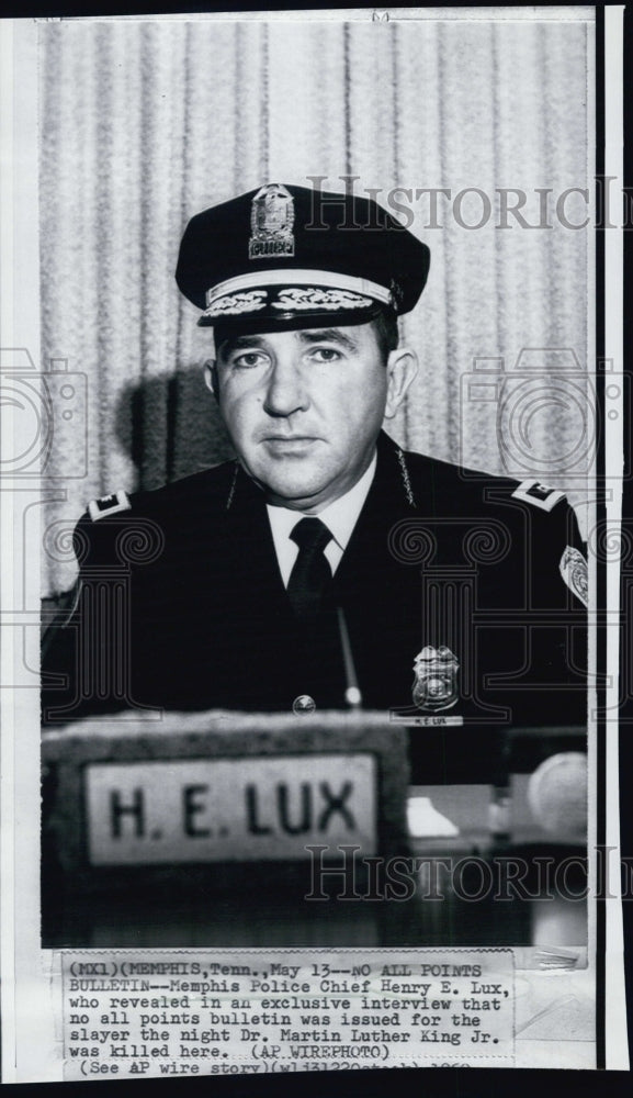 1969 Memphis Police Chief Henry E. Lux - Historic Images