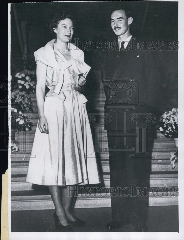 1952 Press Photo Prince Jean of Luxembourg and Princess Charlotte of Belgium - Historic Images