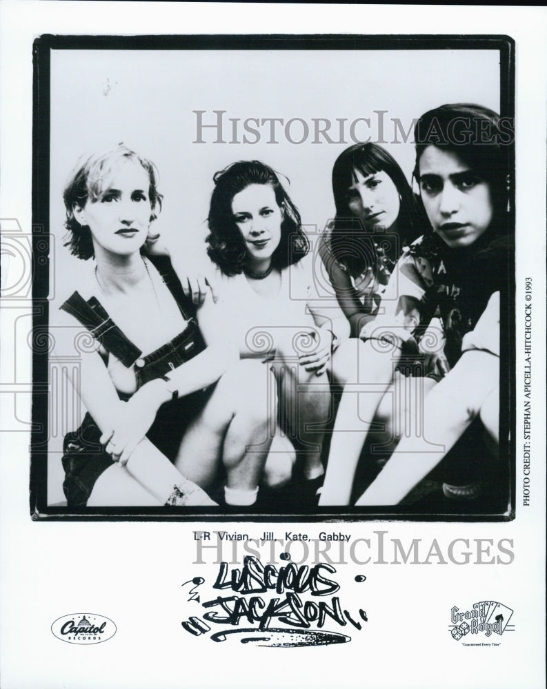 1993 Press Photo Alternative Group Luscious Jackson: Vivian, Jill, Kate, Gabby - Historic Images