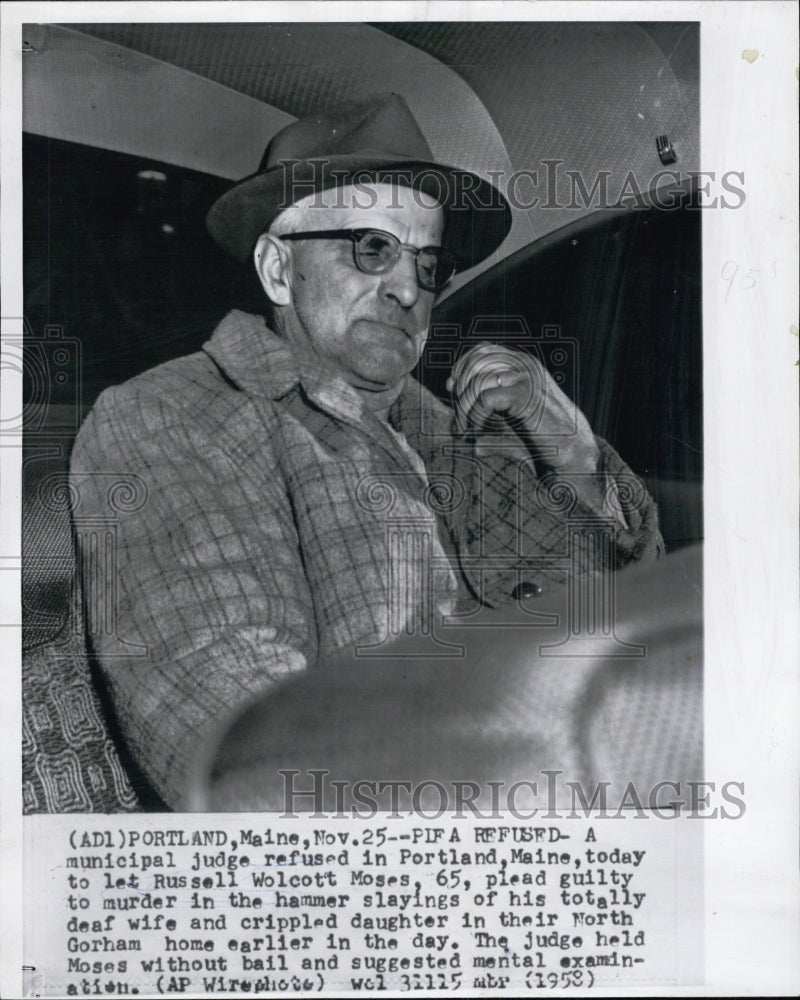 1958 Press Photo Judge Refuses To Let Russell Moses Plea Guilty To Murder - Historic Images