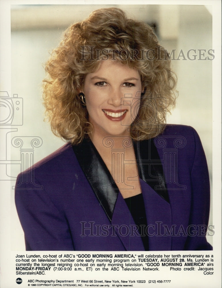 1990 Press Photo Good Morning America Host Joan Lunden - Historic Images