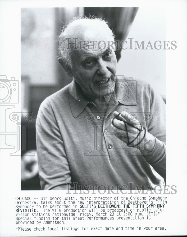 1997 Press Photo Famous Conductor Sir Georg Solti - Historic Images