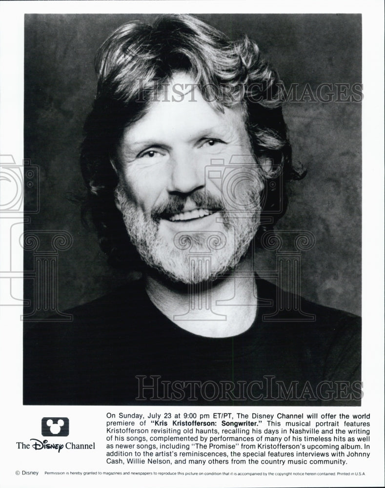 Press Photo Kris Kristofferson, Singer - Historic Images