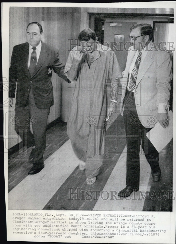 1974 Press Photo Kidnapping Suspect Clifford Kroger Orlando Florida - RSG83171 - Historic Images