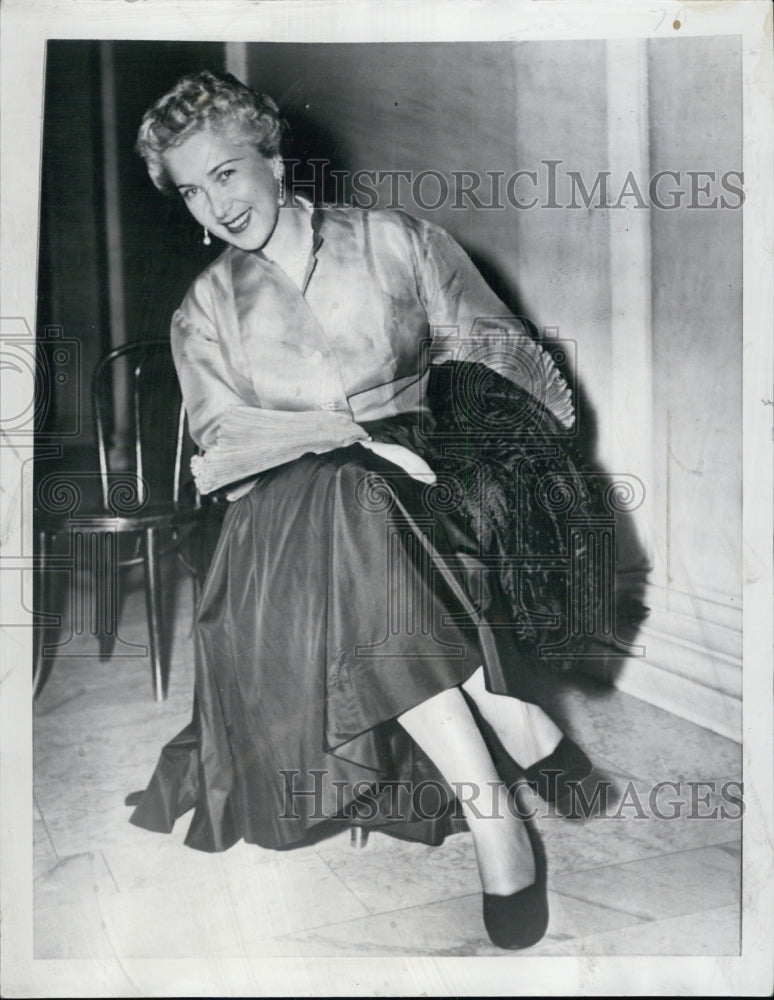 1952 Mrs. Olga Konow, sitting after taking to senate. - Historic Images