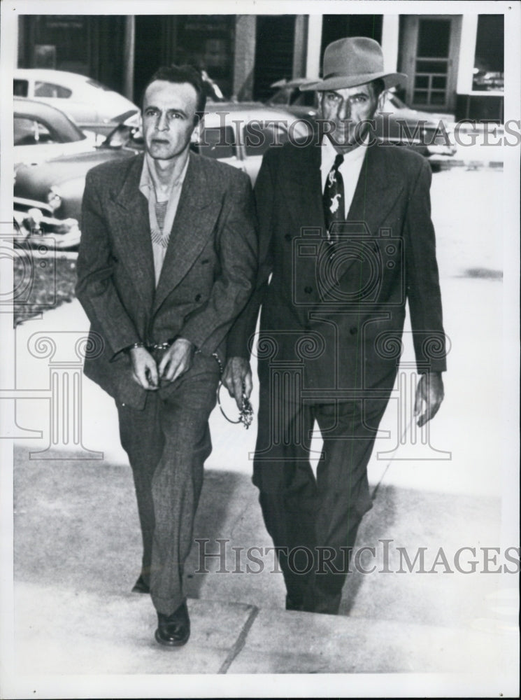 1952 Press Photo Leland Ivan Ferre, Piatt County Court House, Burglary and - Historic Images