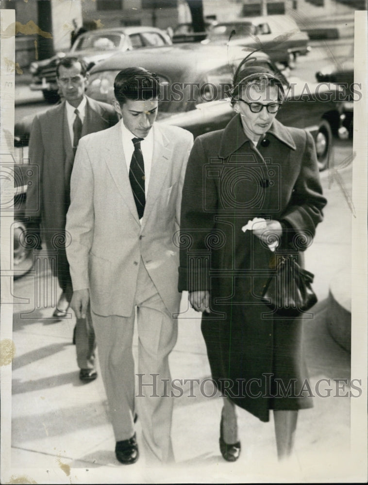 1955 Press Photo Richard Mkarewicz, Dedham Trial - Historic Images