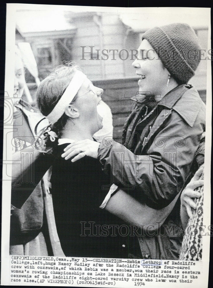 1974 Press Photo Robin Lothrop and Nancy Hadley, Rowers - Historic Images