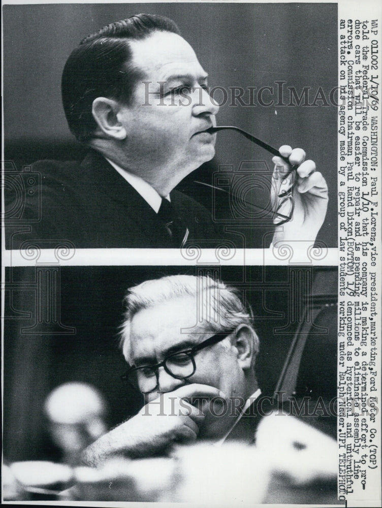 1969 Press Photo Paul Lorenz,Ford Motor ,Paul Rand Dixon - Historic Images