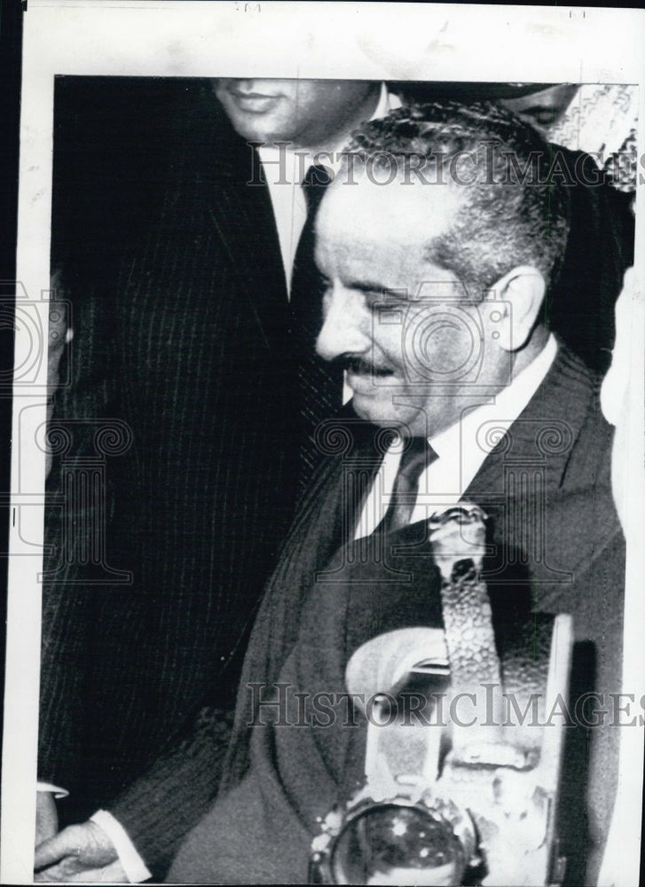 1971 Press Photo Jordanian Premier Ahmed Lozi, after press conference. - Historic Images