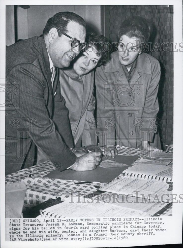 1960 Joseph D. Lohman, Democratic governor candidate &amp; his wife - Historic Images