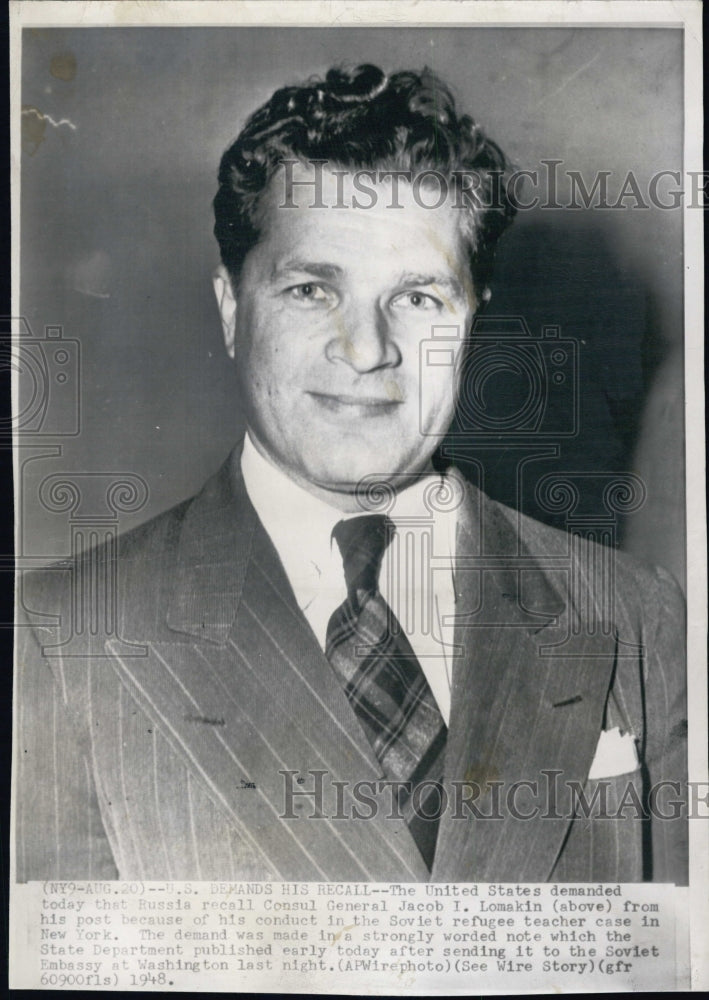 1948 US demand Russia recall Consul General Jacob Lomakin due to - Historic Images