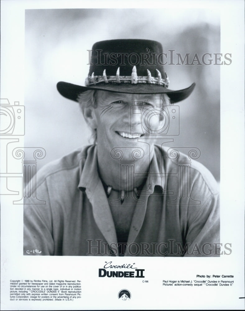 1988 Press Photo Paul Hogan Of "Crocodile Dundee II" - Historic Images