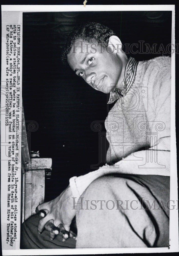 1958 Richard Hicks Jr., charged with homicide of his father. - Historic Images