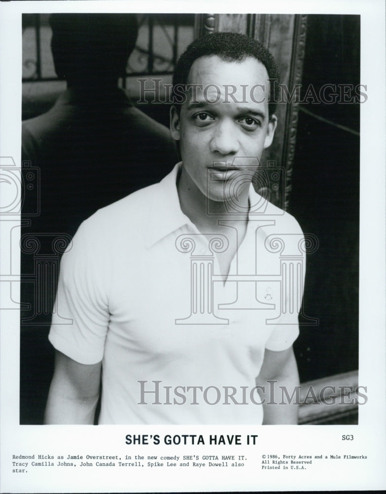 1986 Press Photo Redmond Hicks in "She's Gotta Have It" - Historic Images