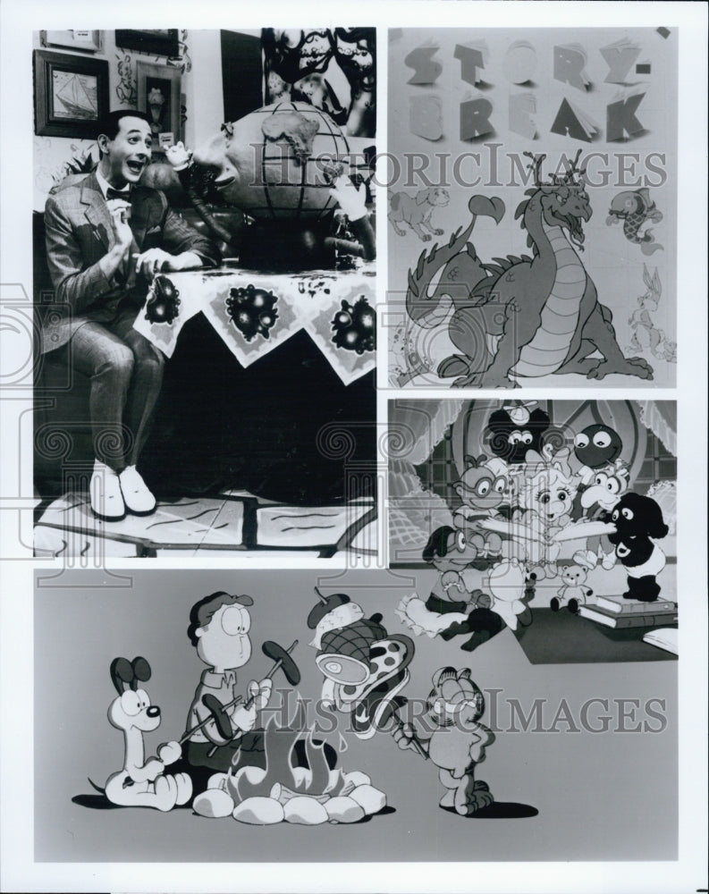 1990 Press Photo Pee Wee&#39;s Playhouse Garfield &amp; Friends Jim Henson&#39;s Muppet - Historic Images