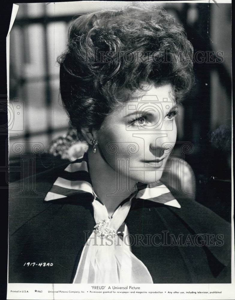 1963 Press Photo Eileen Herlie ,British and Broadway Star in "Freud" - Historic Images