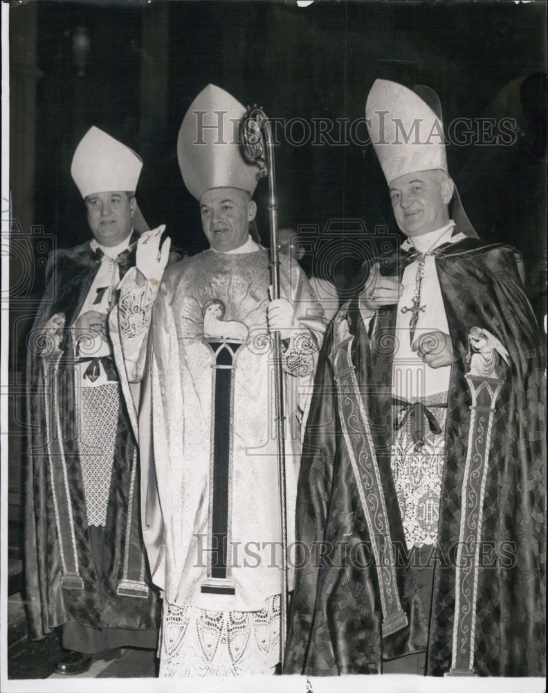1957 Bishops John Wright,Harold William Henry &amp; Jeremiah Minnihan - Historic Images