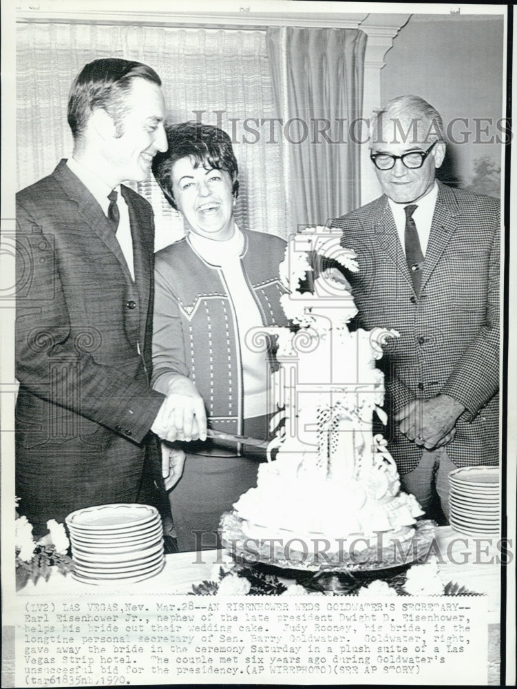 1970 Earl Eisenhower Jr Nephew of President and bride Judy Rooney - Historic Images
