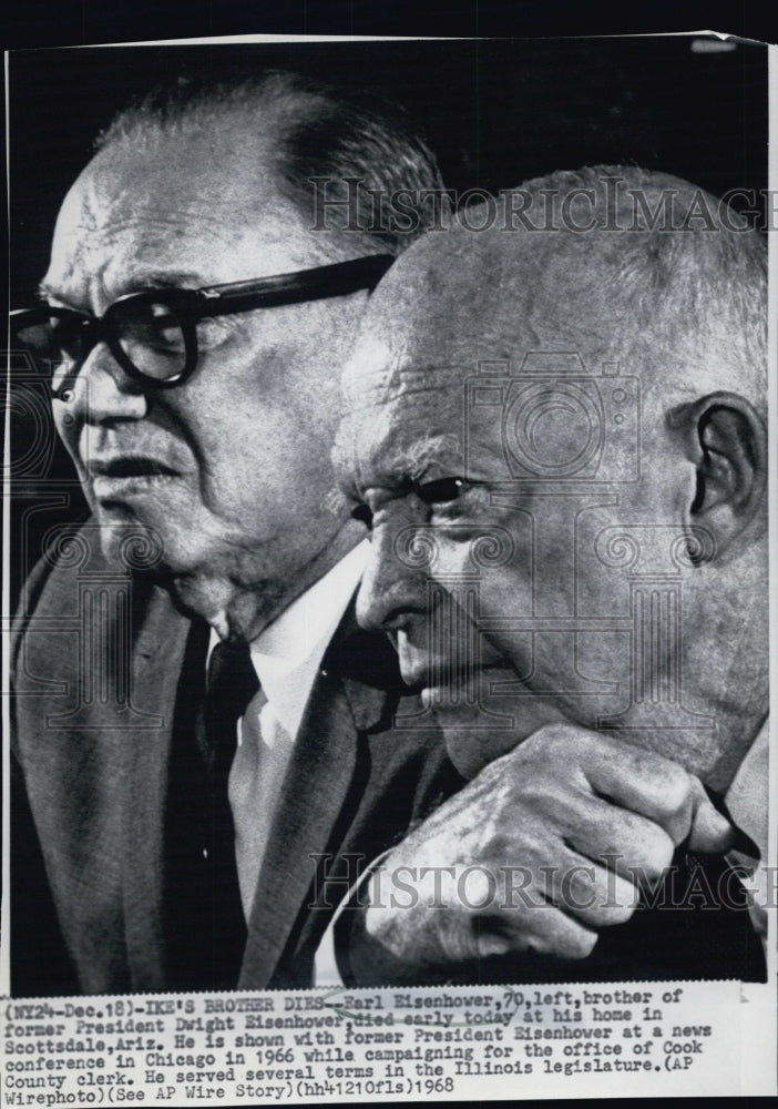 1968 Earl Eisenhower (left) brother of Pres Dwight Eisenhowerq - Historic Images