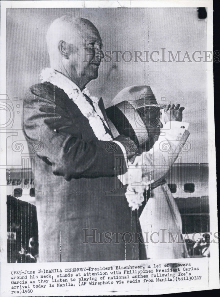 1960 Press Photo President Eisenhower with Philippines President Carlos Garcia - Historic Images