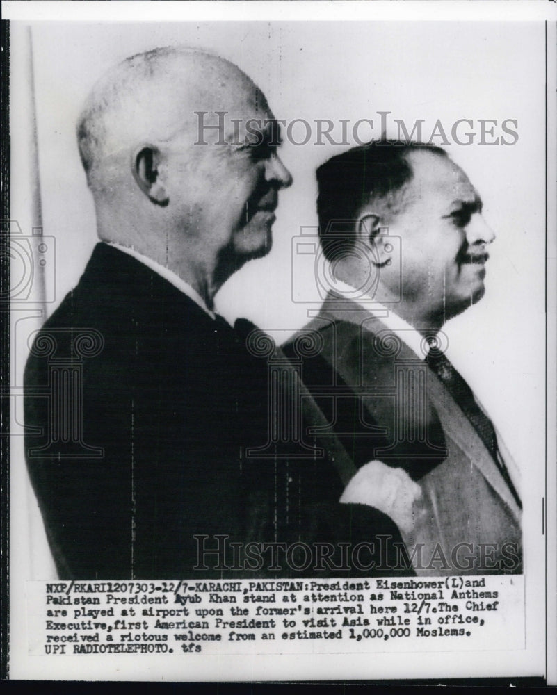 1959 President Eisenhower in Karachi,President Ayub Khan of Pakistan - Historic Images