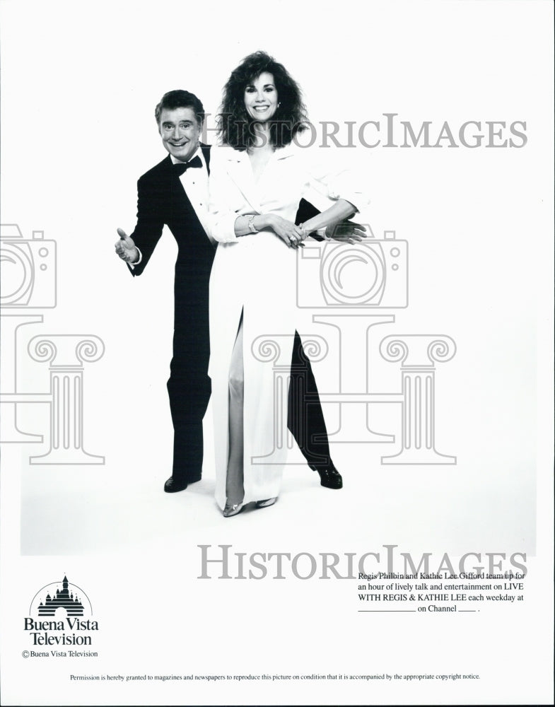 1988 Press Photo Regis Philbin and Kathy Lee Gifford,Buena Vista television - Historic Images