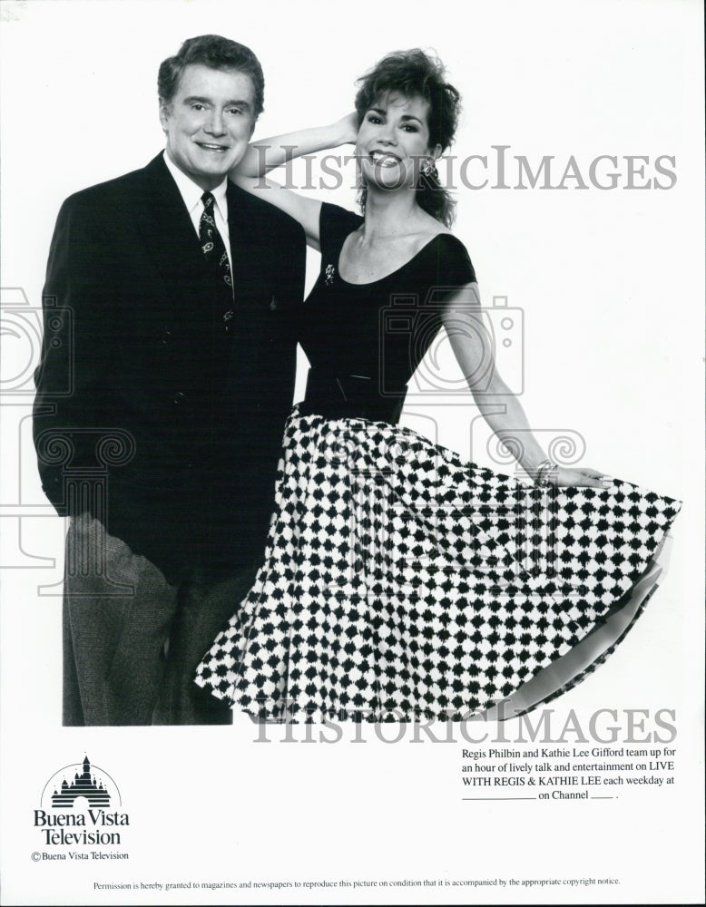 1988 Press Photo Regis Philbin and Kathy Lee Gifford,"Live" - Historic Images